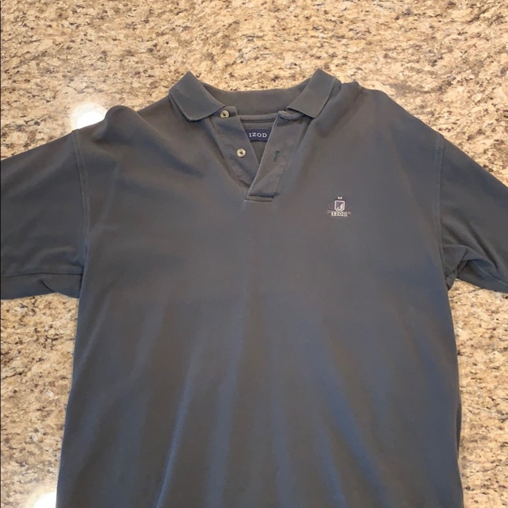 Izod men’s polo green/grey size small